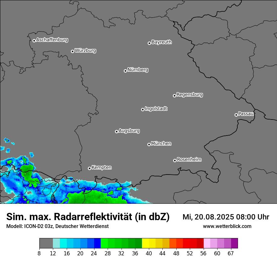 Modellkarten Simuliertes Radarbild