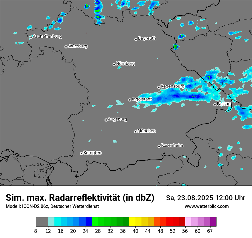 Modellkarten Simuliertes Radarbild