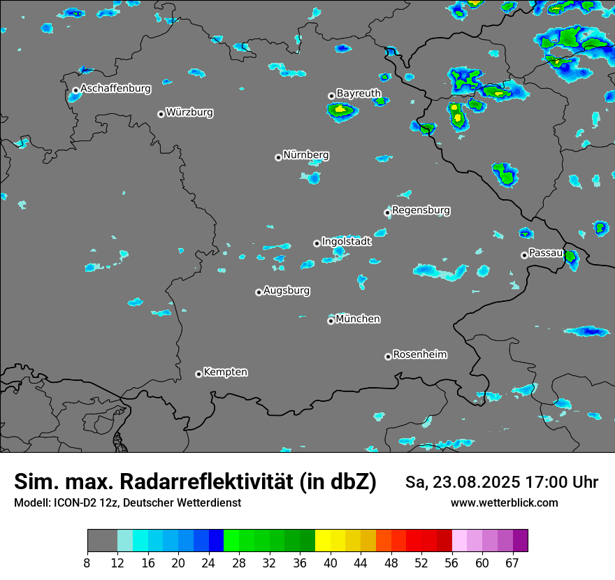 Modellkarten Simuliertes Radarbild