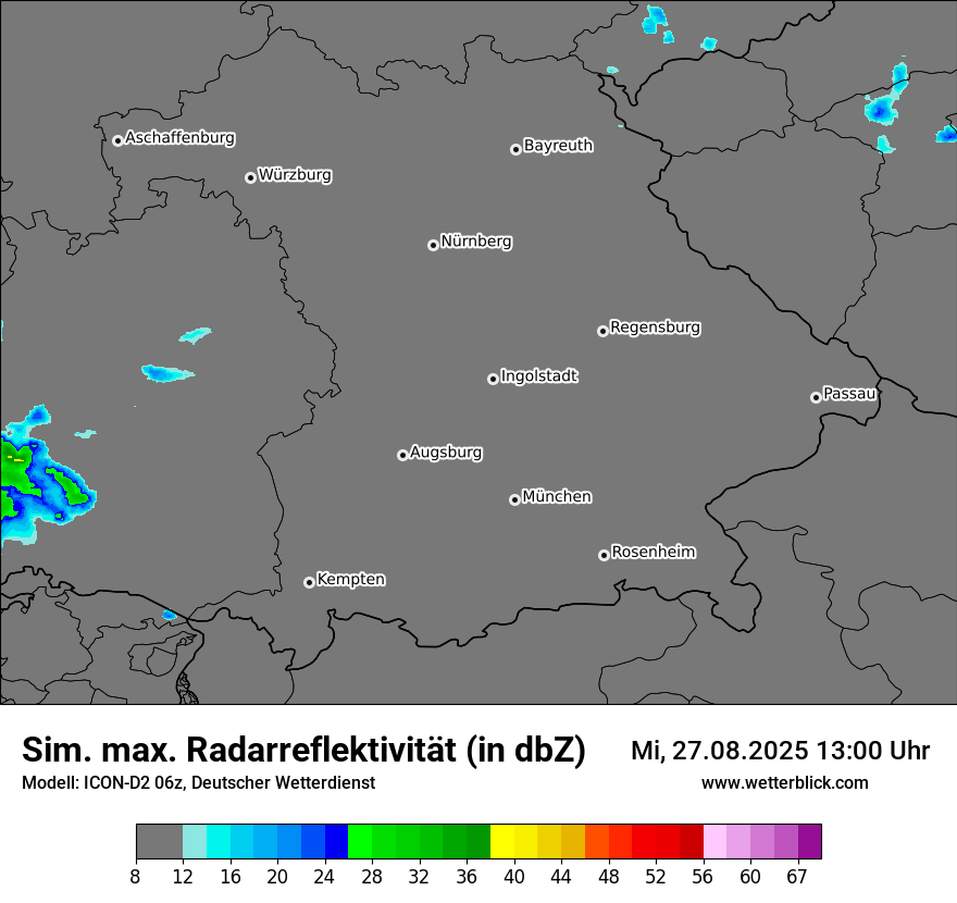 Modellkarten Simuliertes Radarbild