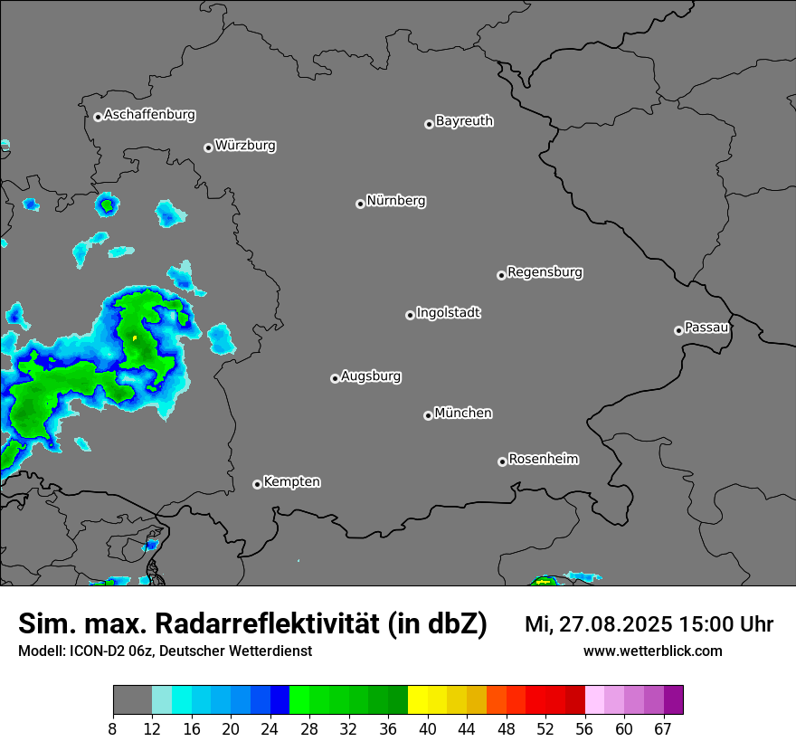 Modellkarten Simuliertes Radarbild