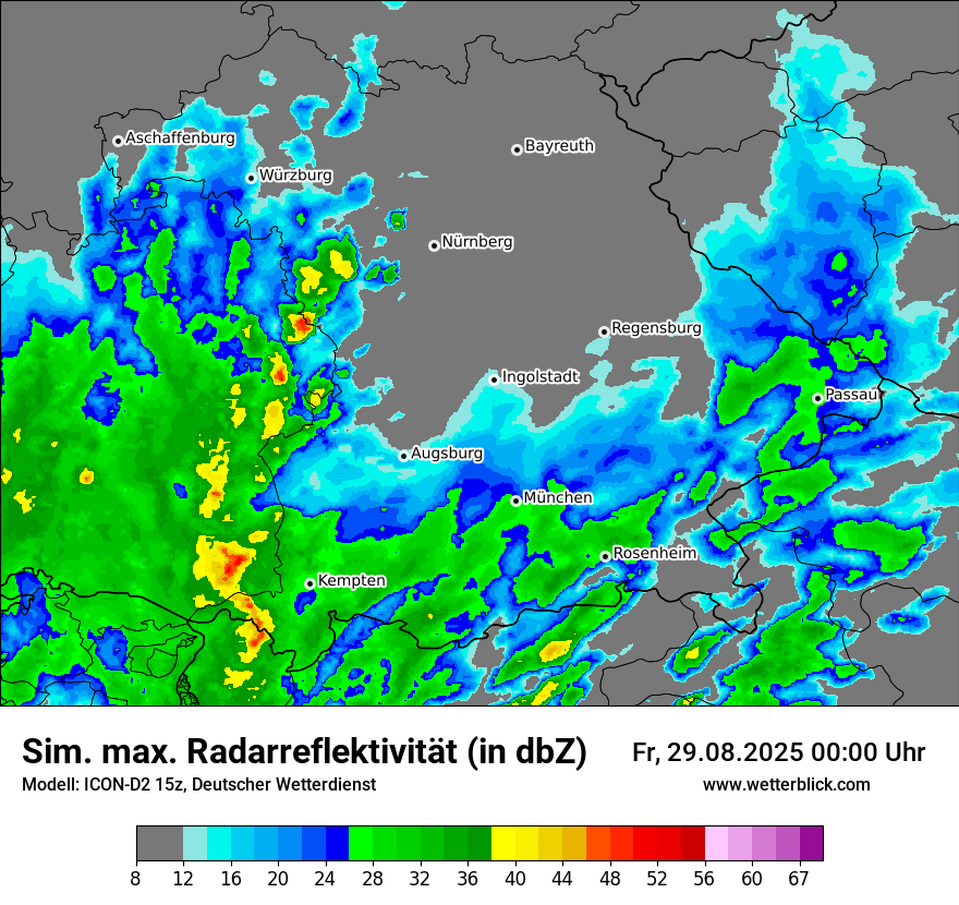 Modellkarten Simuliertes Radarbild