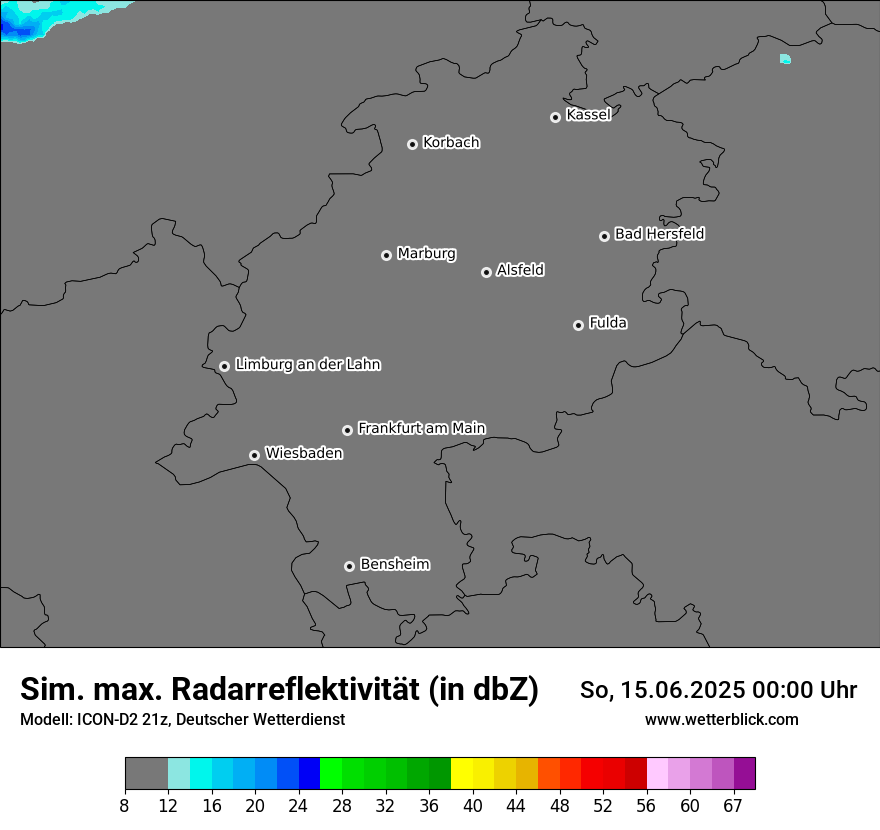 Modellkarten Simuliertes Radarbild