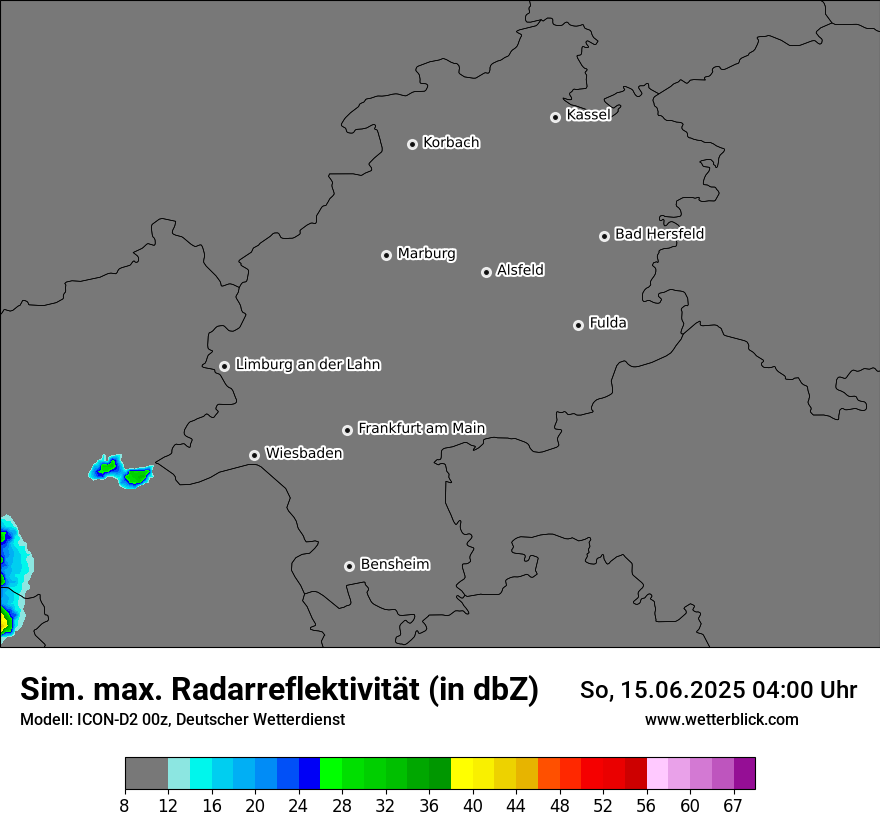Modellkarten Simuliertes Radarbild