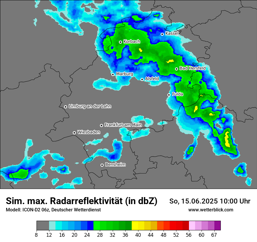 Modellkarten Simuliertes Radarbild