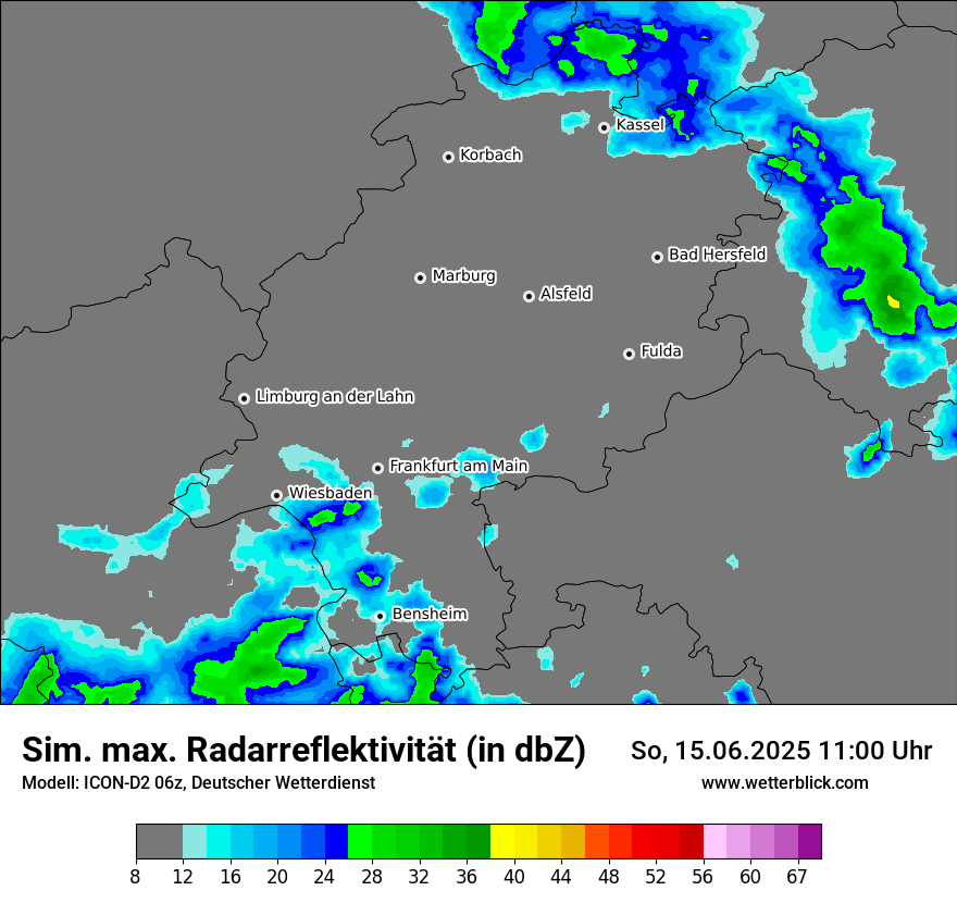 Modellkarten Simuliertes Radarbild