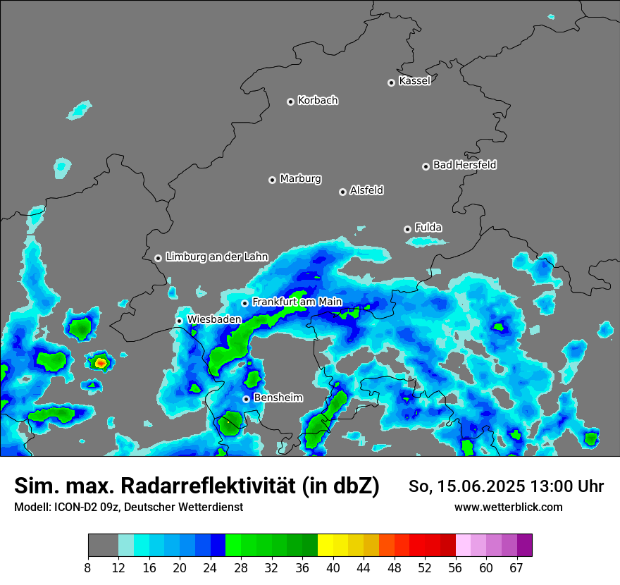 Modellkarten Simuliertes Radarbild