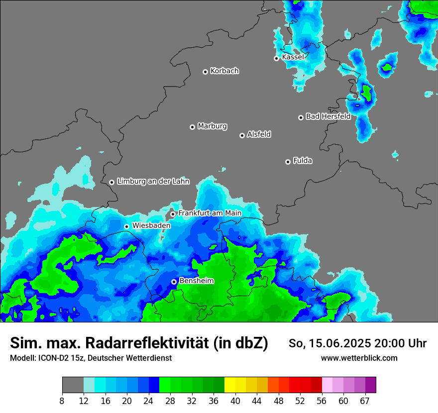 Modellkarten Simuliertes Radarbild