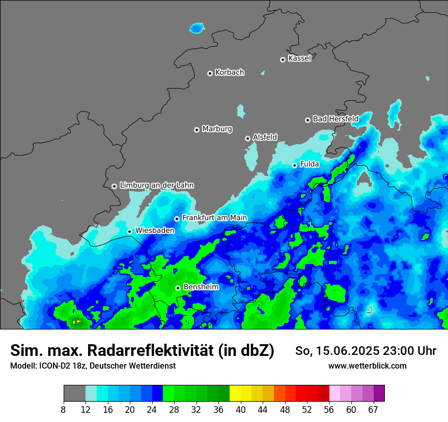 Modellkarten Simuliertes Radarbild