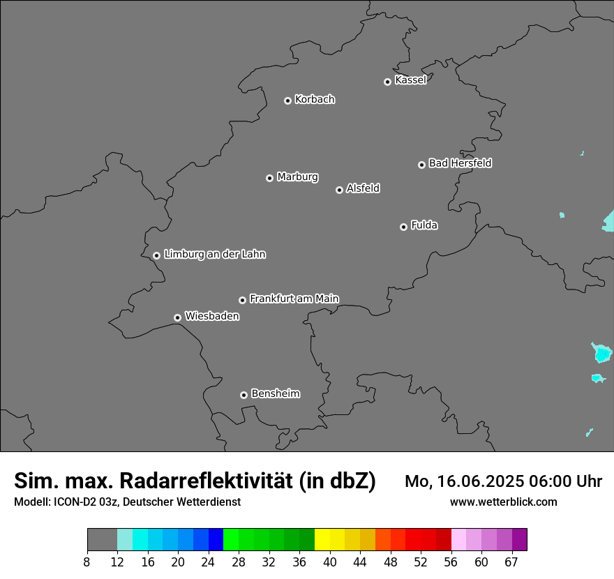 Modellkarten Simuliertes Radarbild