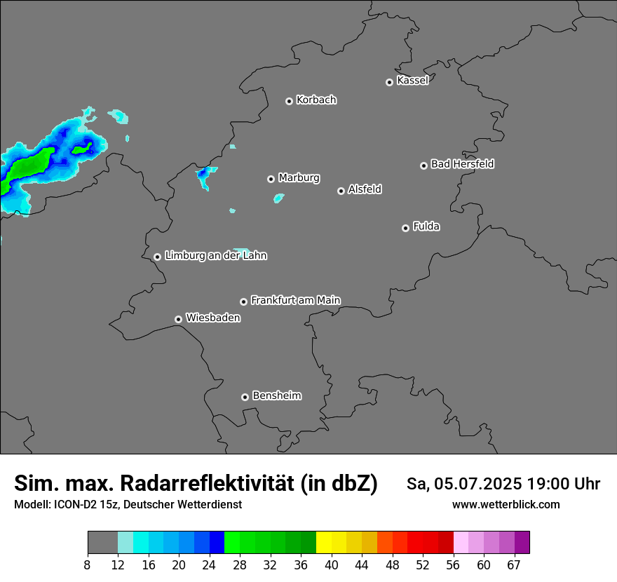 Modellkarten Simuliertes Radarbild