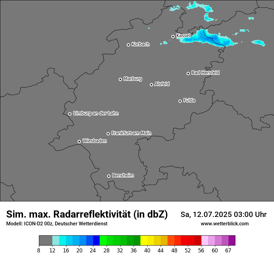 Modellkarten Simuliertes Radarbild