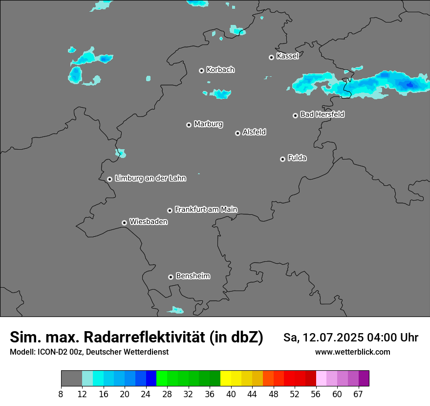 Modellkarten Simuliertes Radarbild