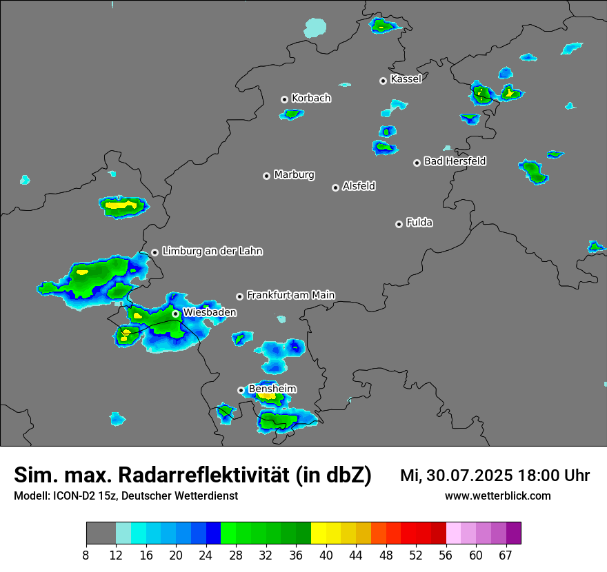 Modellkarten Simuliertes Radarbild