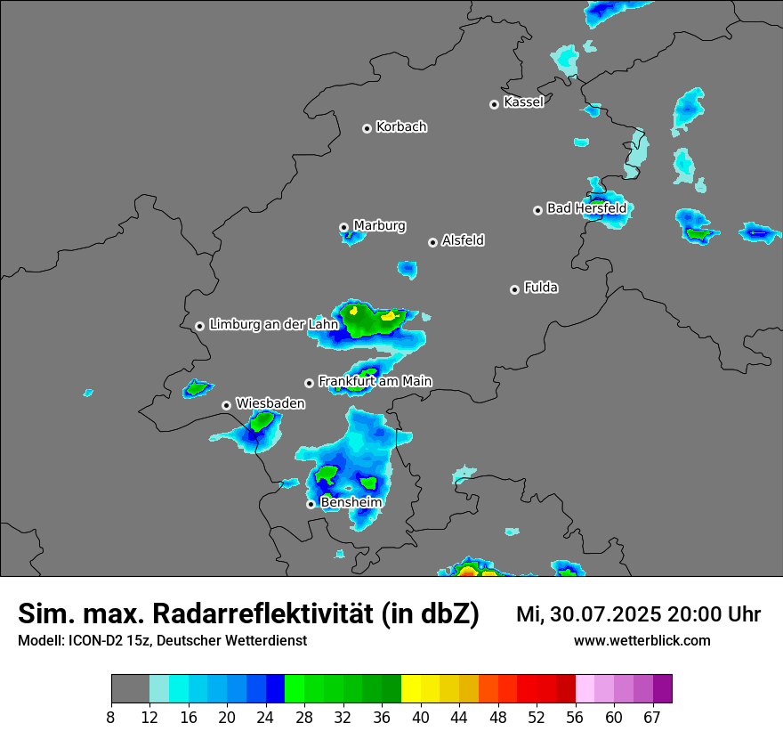 Modellkarten Simuliertes Radarbild
