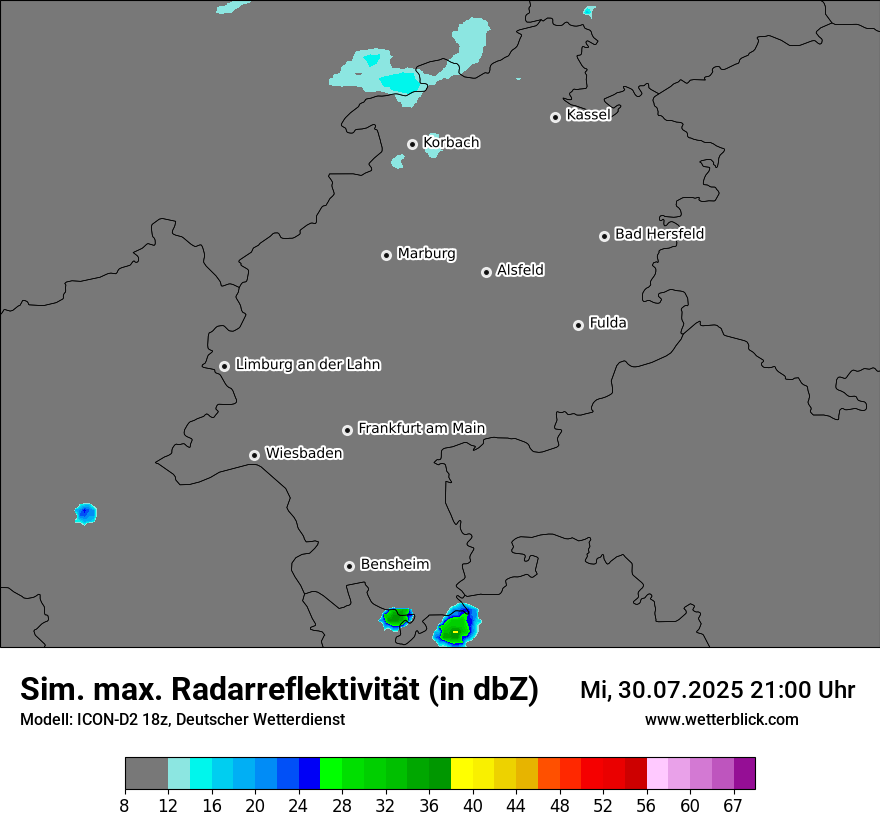Modellkarten Simuliertes Radarbild