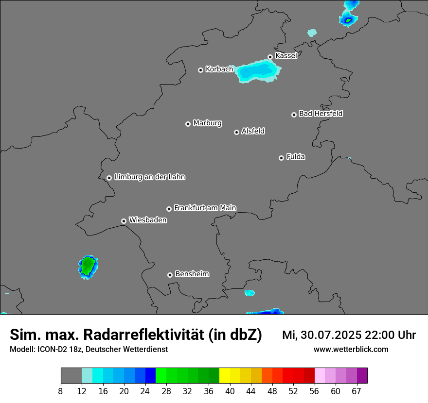 Modellkarten Simuliertes Radarbild