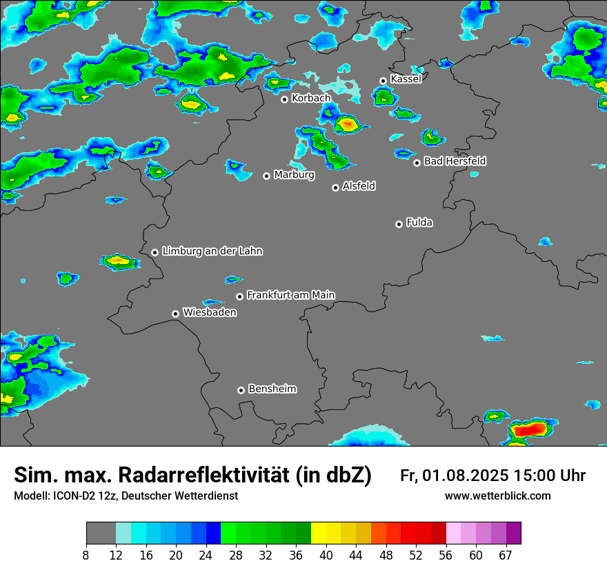 Modellkarten Simuliertes Radarbild