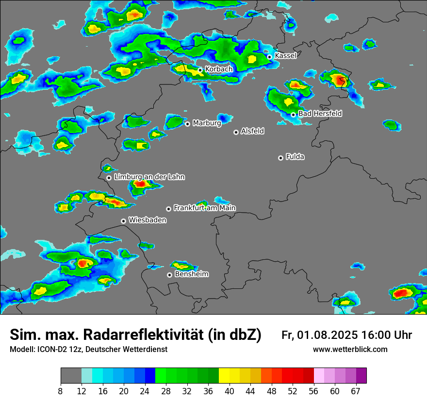 Modellkarten Simuliertes Radarbild