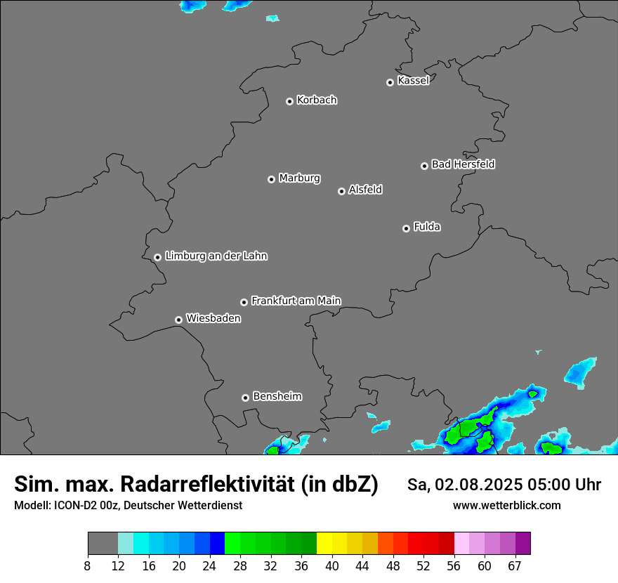 Modellkarten Simuliertes Radarbild