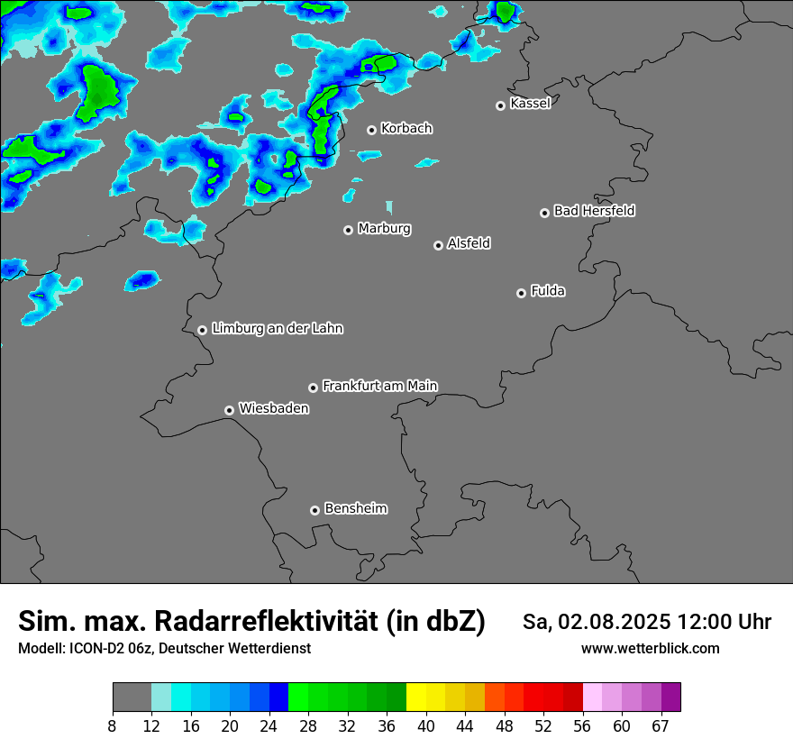 Modellkarten Simuliertes Radarbild
