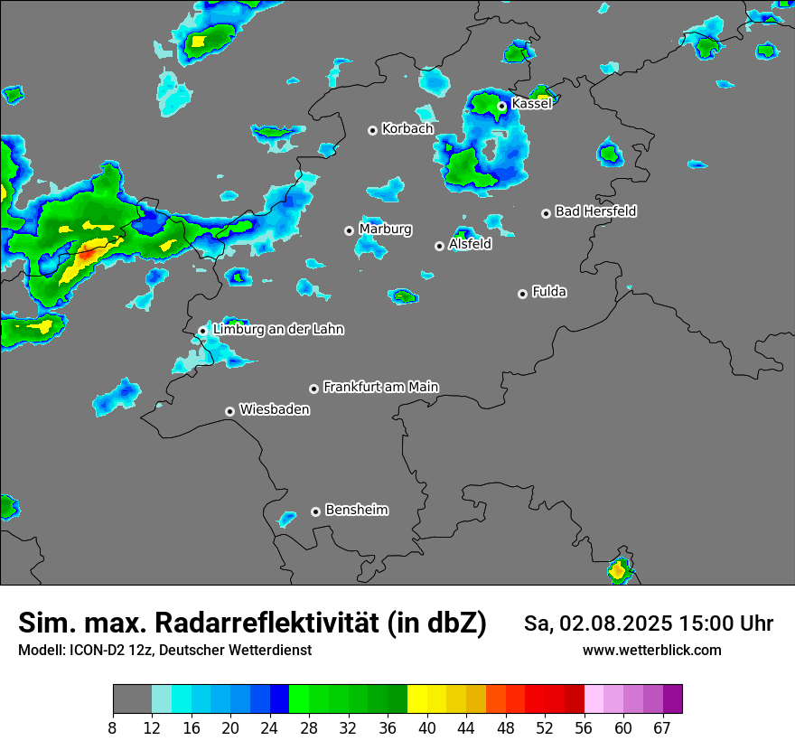 Modellkarten Simuliertes Radarbild