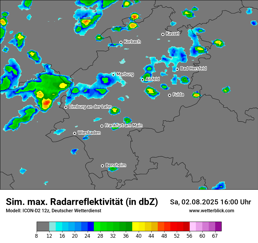 Modellkarten Simuliertes Radarbild
