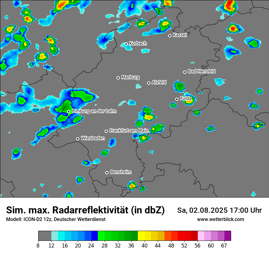 Modellkarten Simuliertes Radarbild