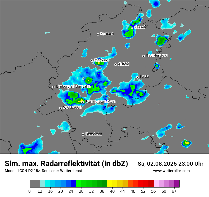 Modellkarten Simuliertes Radarbild
