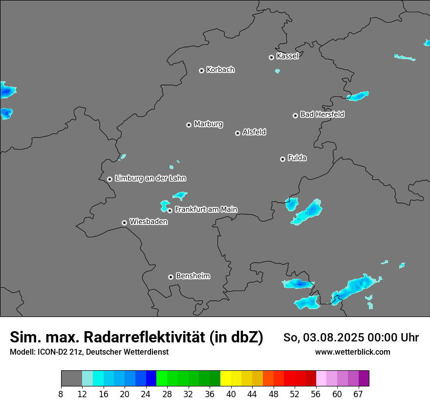 Modellkarten Simuliertes Radarbild