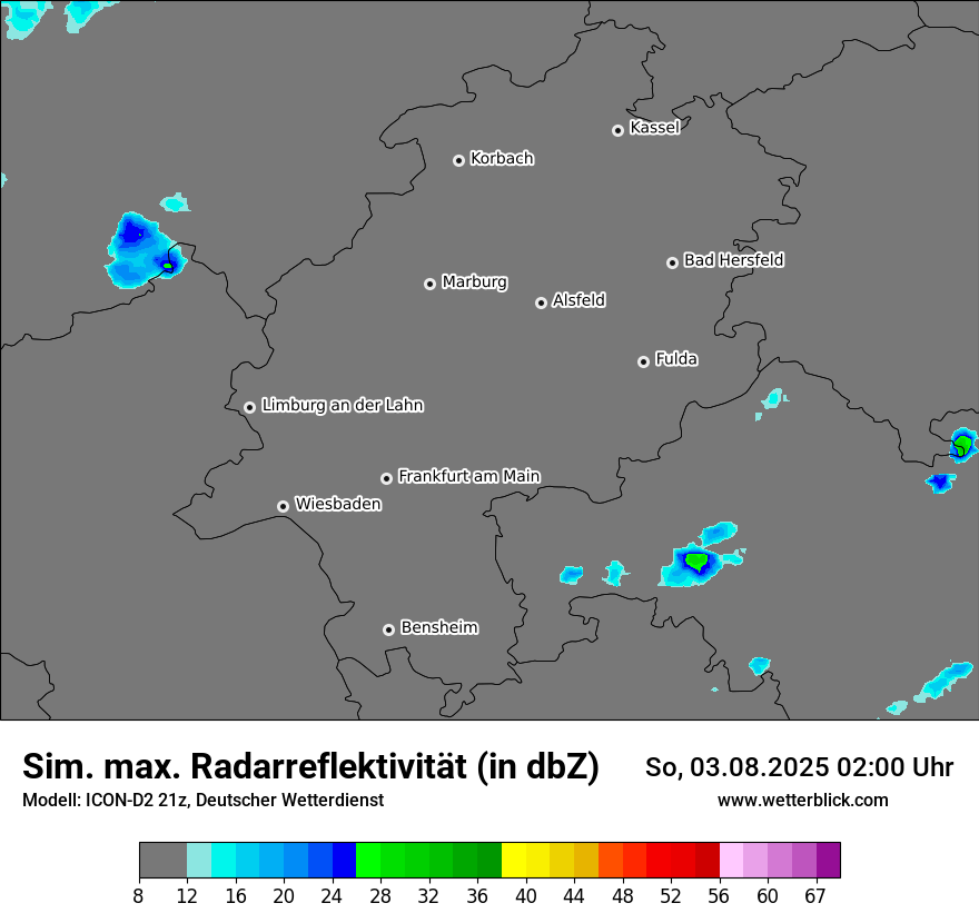Modellkarten Simuliertes Radarbild