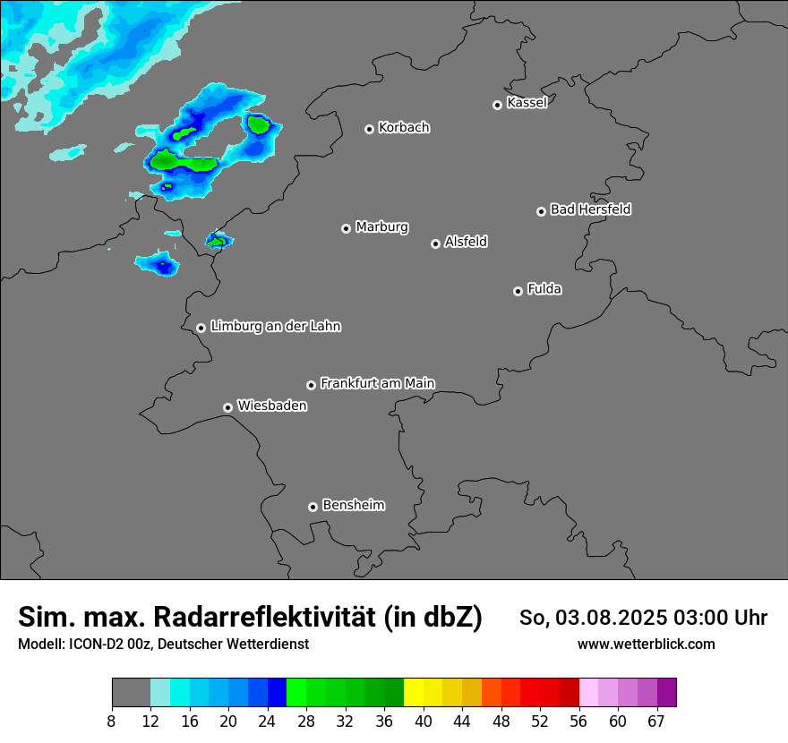 Modellkarten Simuliertes Radarbild
