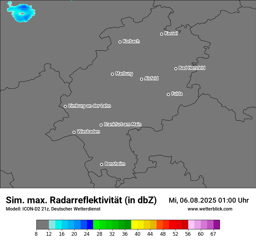 Modellkarten Simuliertes Radarbild