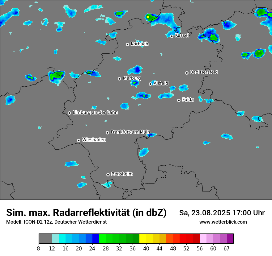 Modellkarten Simuliertes Radarbild