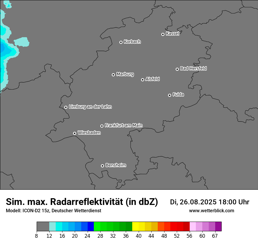 Modellkarten Simuliertes Radarbild