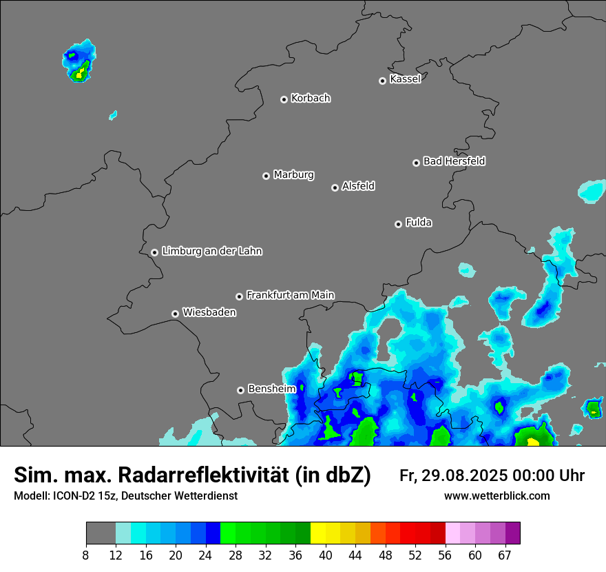 Modellkarten Simuliertes Radarbild