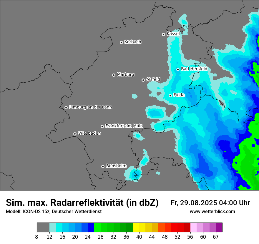 Modellkarten Simuliertes Radarbild