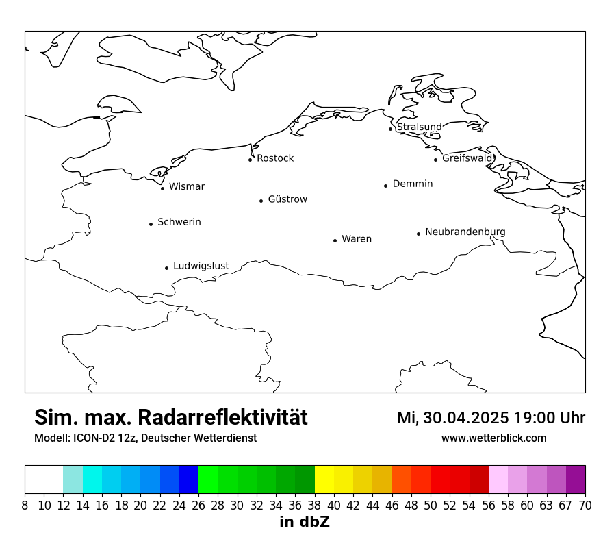 Modellkarten Simuliertes Radarbild