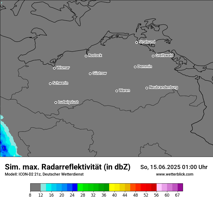 Modellkarten Simuliertes Radarbild