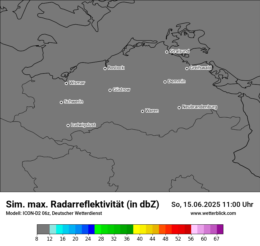 Modellkarten Simuliertes Radarbild