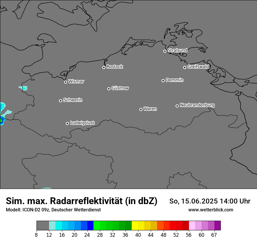 Modellkarten Simuliertes Radarbild
