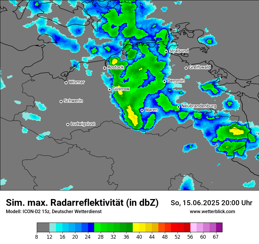 Modellkarten Simuliertes Radarbild