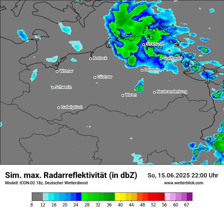 Modellkarten Simuliertes Radarbild