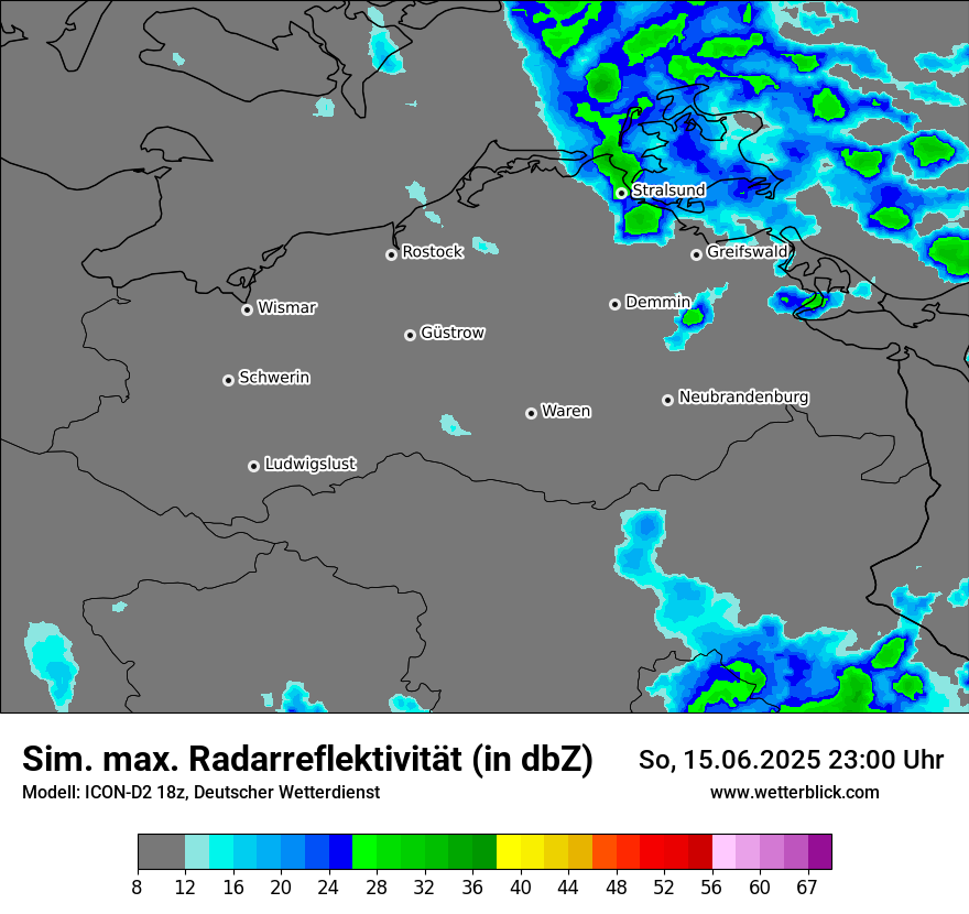 Modellkarten Simuliertes Radarbild