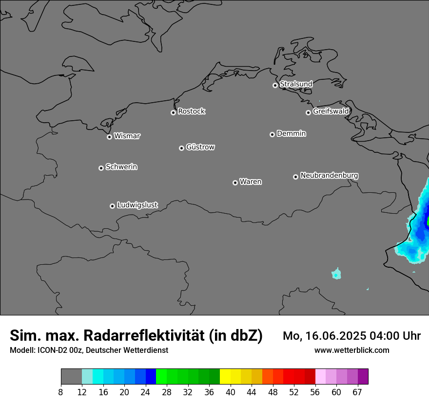 Modellkarten Simuliertes Radarbild