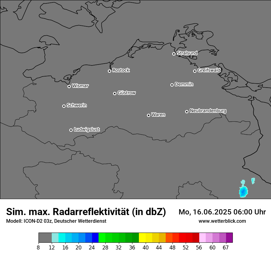 Modellkarten Simuliertes Radarbild