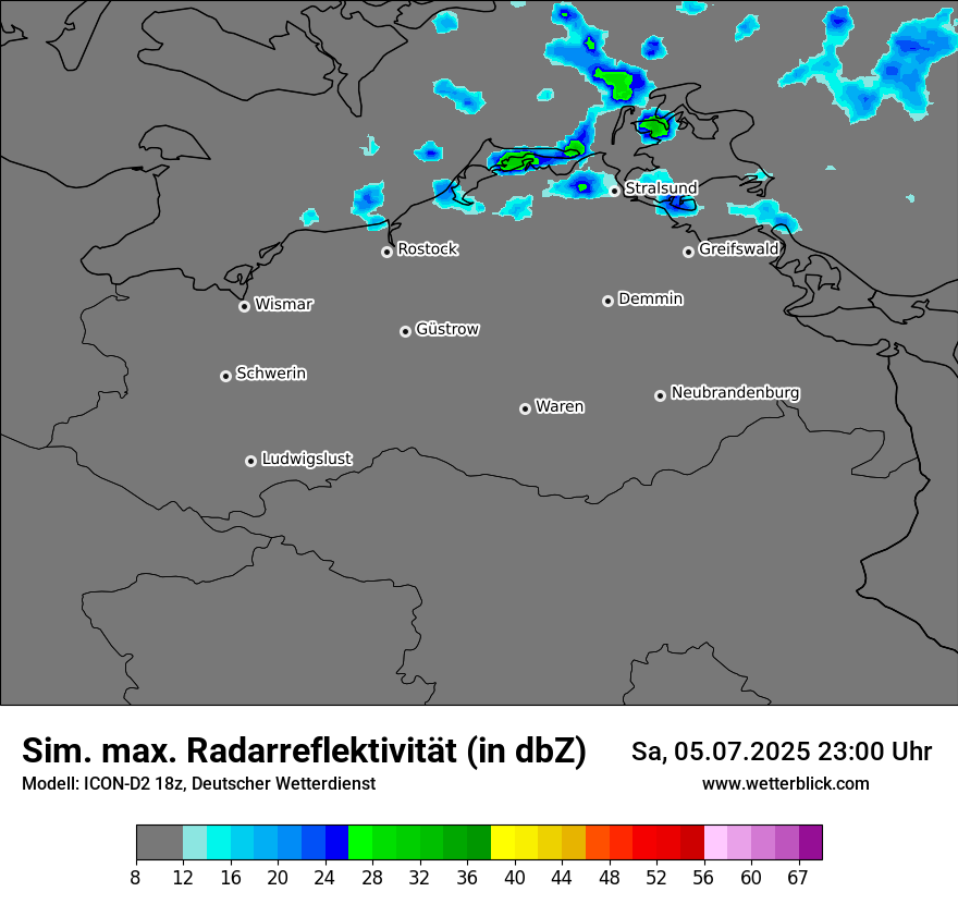 Modellkarten Simuliertes Radarbild