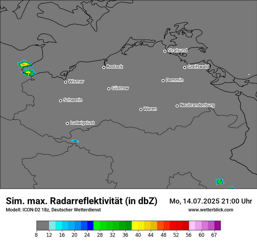 Modellkarten Simuliertes Radarbild