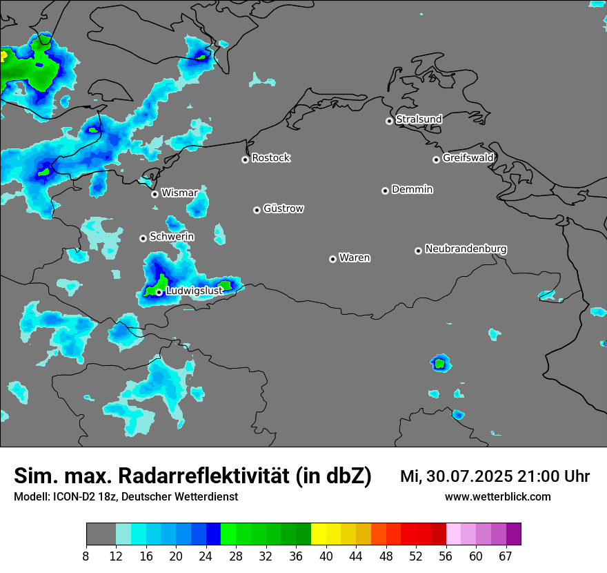 Modellkarten Simuliertes Radarbild