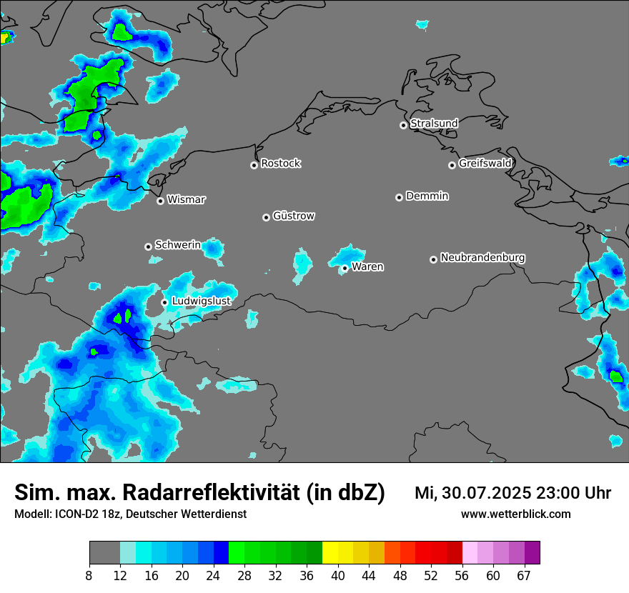 Modellkarten Simuliertes Radarbild
